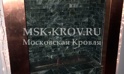 Портал камина из меди Московская кровля